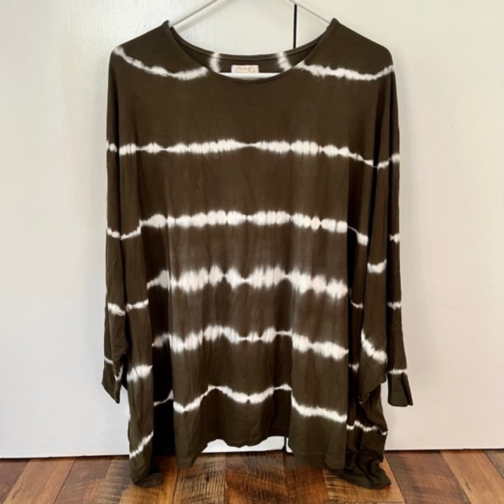Mudpie Olive Elba Tie-Dye Tunic Top, New